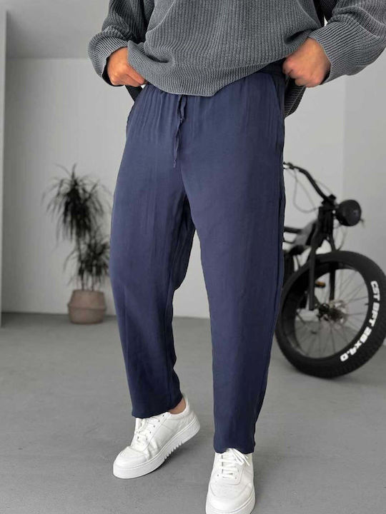 Men’s Trousers with Straight Leg in Dark Blue