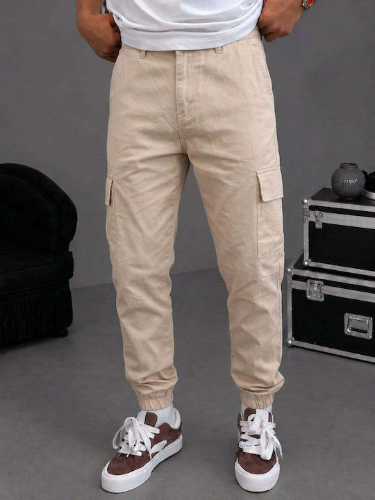 Men's Cargo Trousers Regular Fit Beige