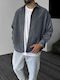 Long-Sleeve Corduroy Shirt in a Wide Fit Anthracite