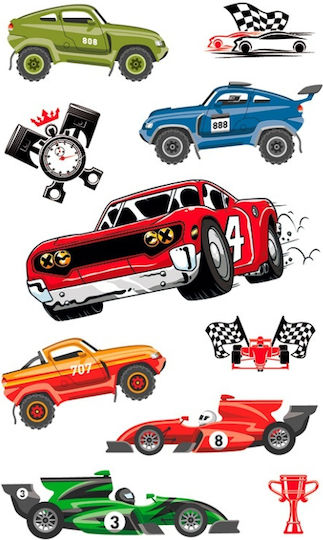 bsb Racing Cars Stickers 3 Sheets