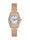 Women's Battery-Powered Watch with Pink Gold Metal Bracelet