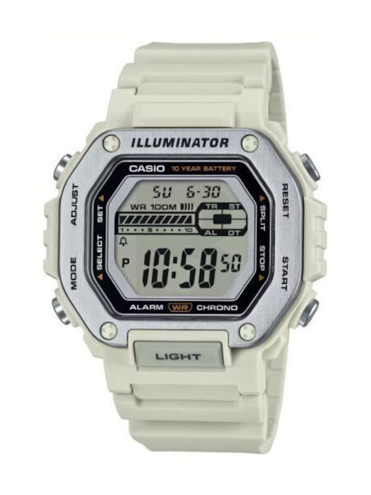 Casio Дигитален Мъжки Часовник на Батерия с Бял...