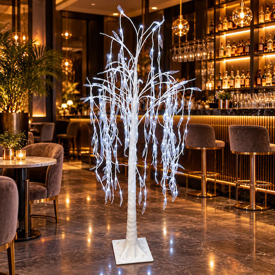 Illuminated Christmas Decorative Willow Tree with Natural Appearance 150 cm White