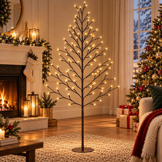 Illuminated Christmas Decorative Tree 120 cm Outdoor White