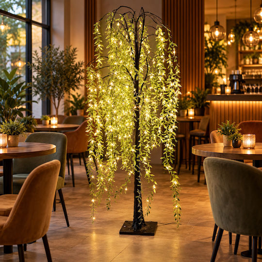 Illuminated Natural-Look Willow Christmas Decorative Tree 180 cm