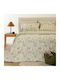 Melinen Double Bed Sheet Set 205x270 cm Olive/Aqua (4 pcs)