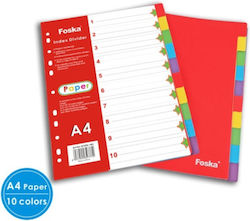 Papier-Ordnerregister Foska 10 Farben