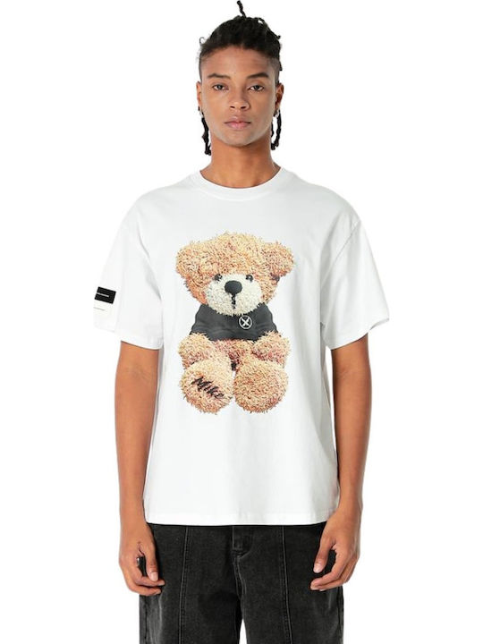 Mod Wave Movement T-Shirt mit Teddy-Print Weiß