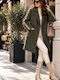 Damenmantel Khaki mit Knöpfen