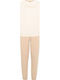 Kids Ecru-Light Khaki Sweatpants Set
