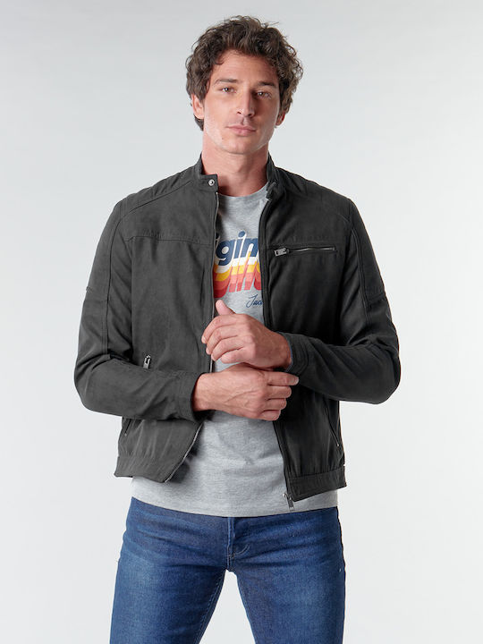 Jack & Jones Кожено Яке JET-BLACK-FAKE-SUEDE-NOOS