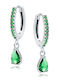 Lysea Women's Earrings Limited Design 925 Sterling Silver Emerald Green