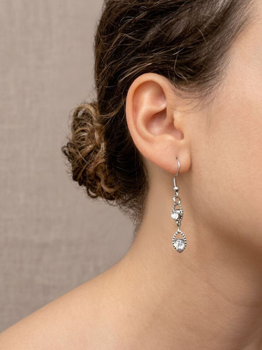 Diamond Eye Earrings Silver Diamond Eye Earrings Silver
