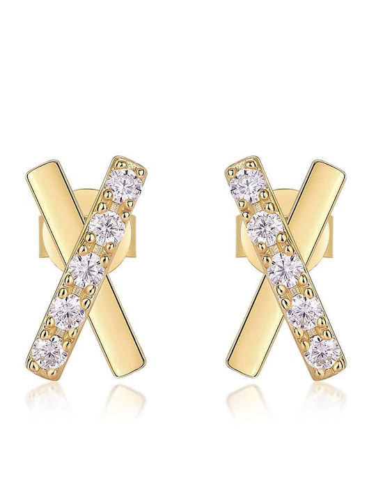 Lysea Women's Virex Earrings 925 Silver Gold Moissanite