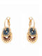 Mushrooms Navy Wine Hoop Earrings