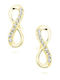 Lysea Women's Earrings Infinity 925 Silver Gold Zirconia