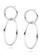 Lysea Stud Earrings Interlocking Hoops 925 Silver Rhodium Plated