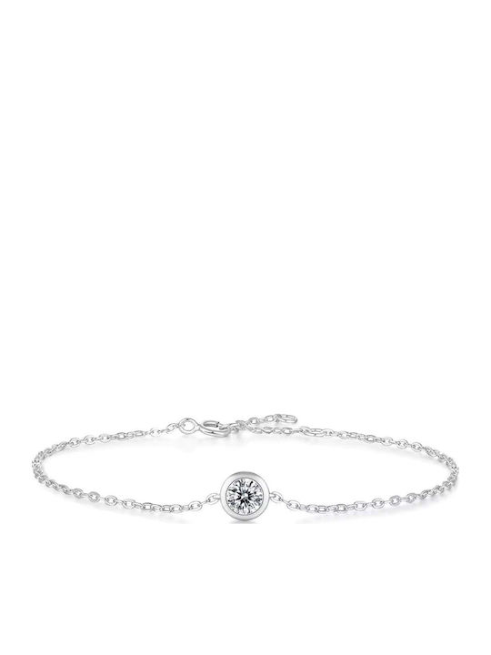 Lysea Women's Silver Chain Bracelet with Heart Design 14cm