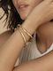 Lysea Women's Gold-Plated Steel Cuff Bracelet