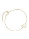 Lysea Women's Silver Gold-Plated Chain Bracelet with Heart Design