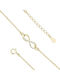 Lysea Women's Chain Bracelet with Infinity Design in Leather with Zircon