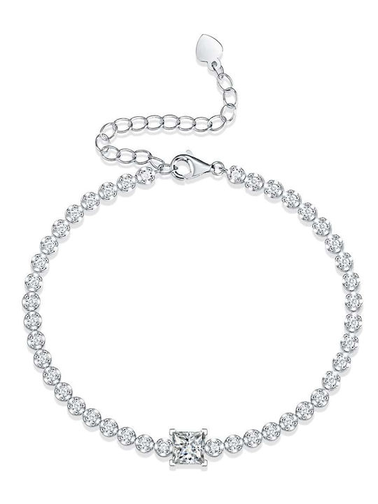 Lysea Women's Silver Chain Bracelet with Heart Design 16cm Lysea Women's Silver Chain Bracelet with Heart Design 16cm