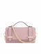 Damen-Flap-Tasche aus Leder in Rosa