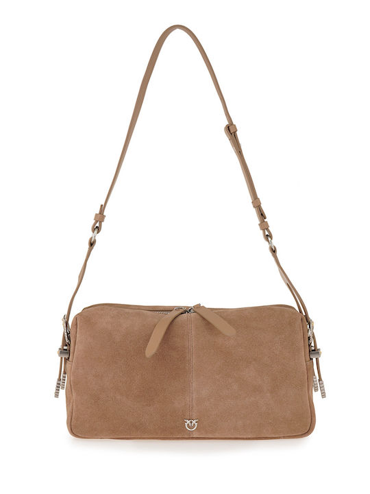 Pinko Classic Women's Suede Shoulder Bag Puro