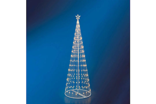 Illuminated Christmas Decorative Metal Tree 200cm Mains Powered White 274 Pieces