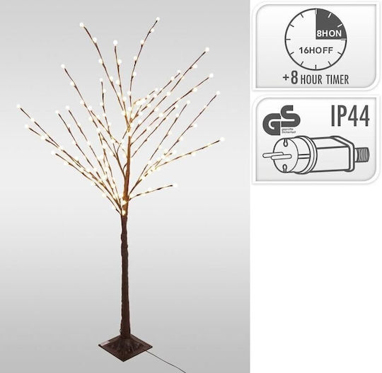 Illuminated Outdoor Christmas Decorative Tree 150 cm Brown