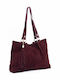 Burgunderrote Damen-Schultertasche aus Leder