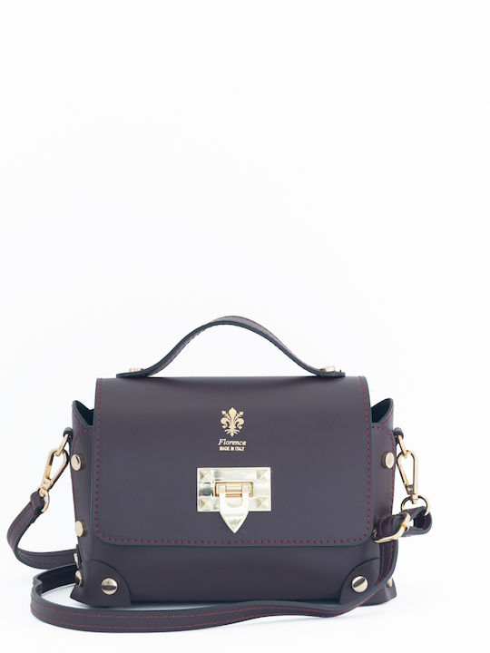Burgunderrote Damen-Schultertasche aus Leder