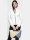 Set aus einer Damenhandtasche aus Leder in Hellblau mit Schulter- und Crossbody-Trageriemen