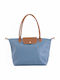 Light Blue Leather Women's Shoulder Bag