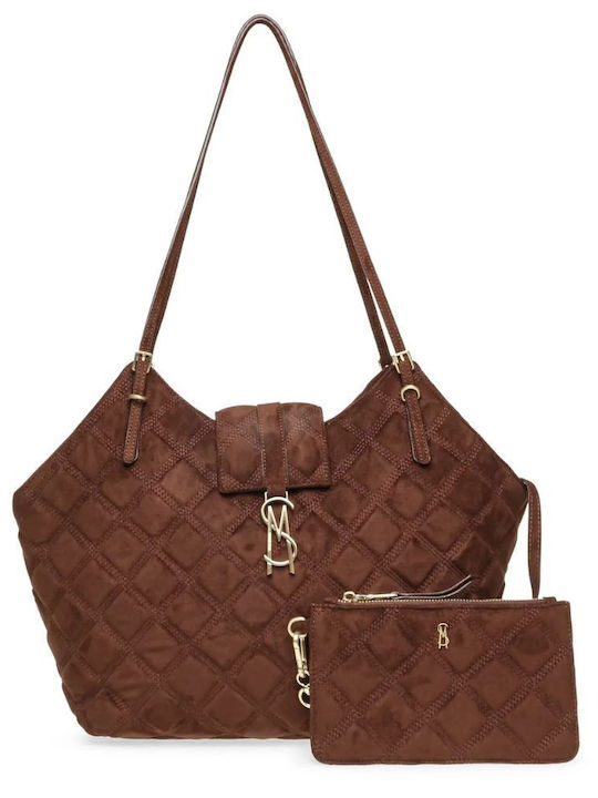 Fabric Women's Tote Bag Chocolate / Gold