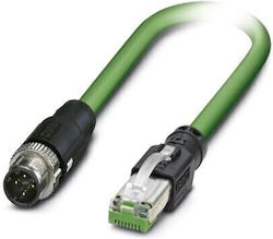 Phoenix Contact U/UTP Cat.5 (100Mbps) Ethernet Network Cable 12m Green