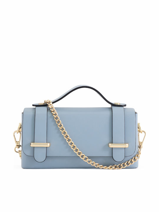 Light Blue Leather Women's Shoulder Bag