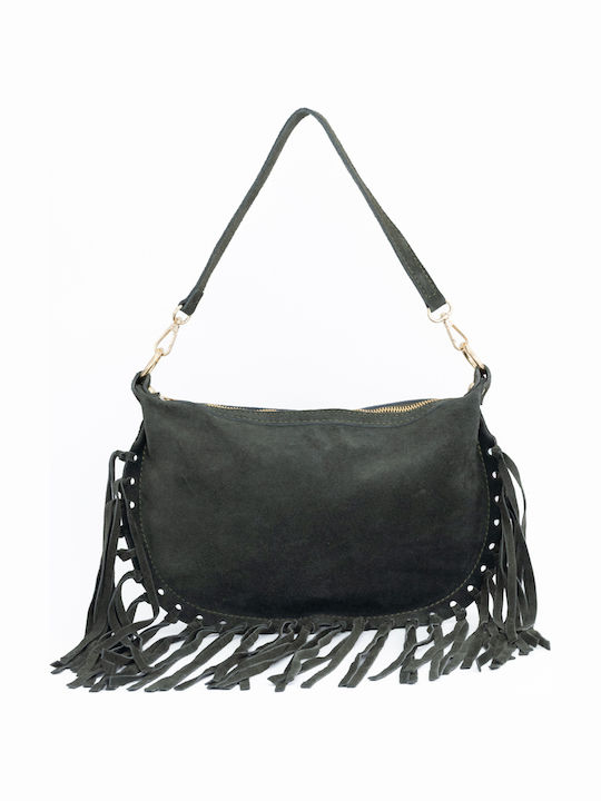 Black Leather Women's Shoulder Bag
