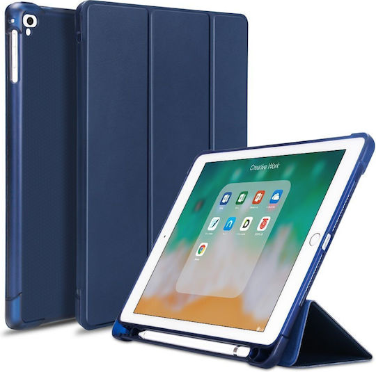 Obastyle Husă Tip Carte Tri-fold Albastră iPad 2019 2020 2021 10,2″