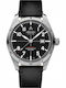 Men’s Watch 22mm Battery with Black Leather Strap