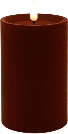 Christmas LED Candle 013.839972 7.5x12.5cm Dark Brown