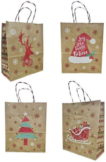 Kraft Paper Christmas Gift Bag 42x32 cm 12 Pieces