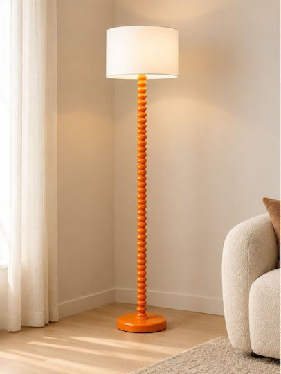 Fan Europe Orange Floor Lamp with E27 Bulb Socket