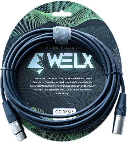 Welx Кабел XLR с мъжки конектор – Черен, 9 м CC-SERIE-9M(black)
