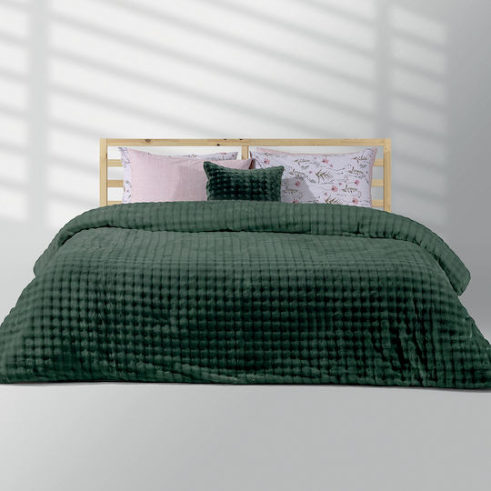Lino Home Single Sherpa Comforter 160x220cm Kvall Olive 320 GSM