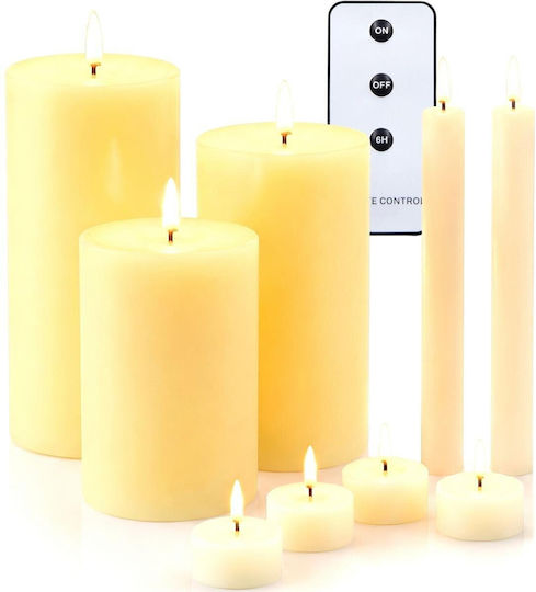 Home&Styling Collection Decorative LED Light Warm White Wax 9 pcs