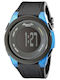 Digital Men's Watch 47mm Battery-Powered with Silicone Strap Blue