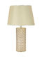 Mauro Ferretti Ceramic Table Lamp for E27 Fitting with Gold Shade and Base