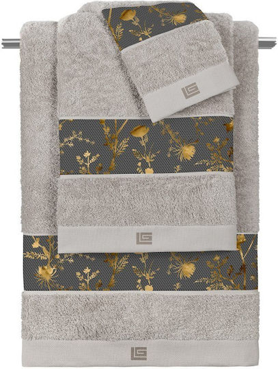 Guy Laroche Harmony 3-Piece Bath Towel Set Toffee-Silver