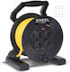 PCElectric 3-Socket Cable Reel with 20m Cable, 3 x 1.5mm² Cross Section and Waterproof Grounding